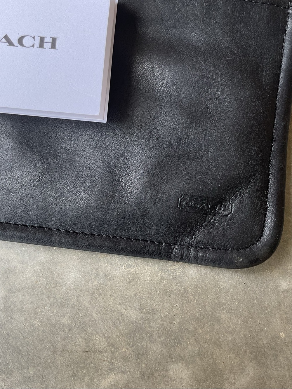 Vintage Coach Black Leather Skinny Mini Case - Picture 2 of 6